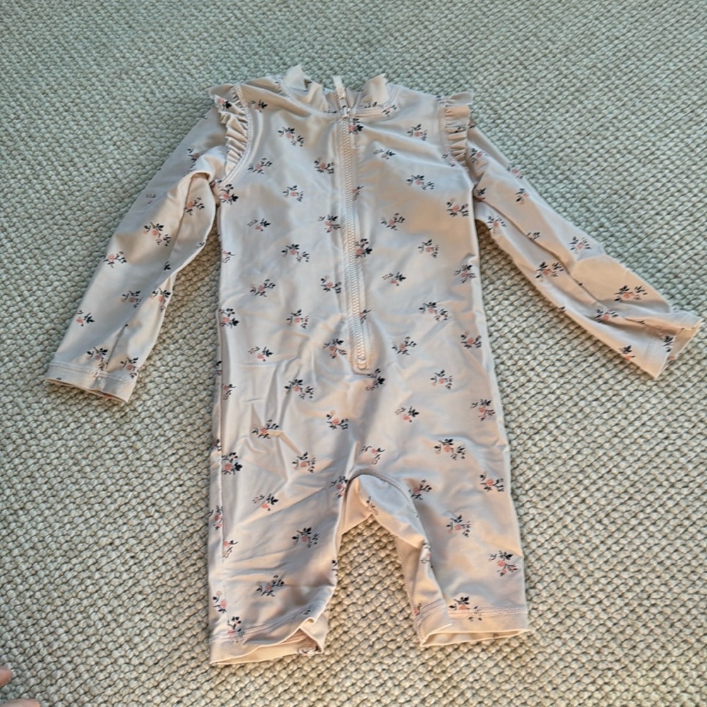 “Surf Suit” floral one piece rash guard 18-24mos